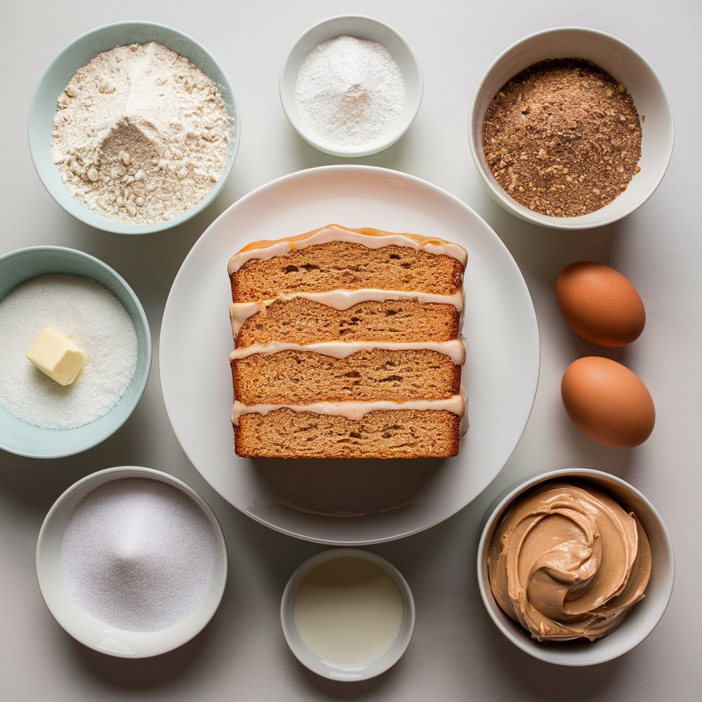 Ingredients for Hazelnut Cake with Salted Caramel Buttercream Frosting