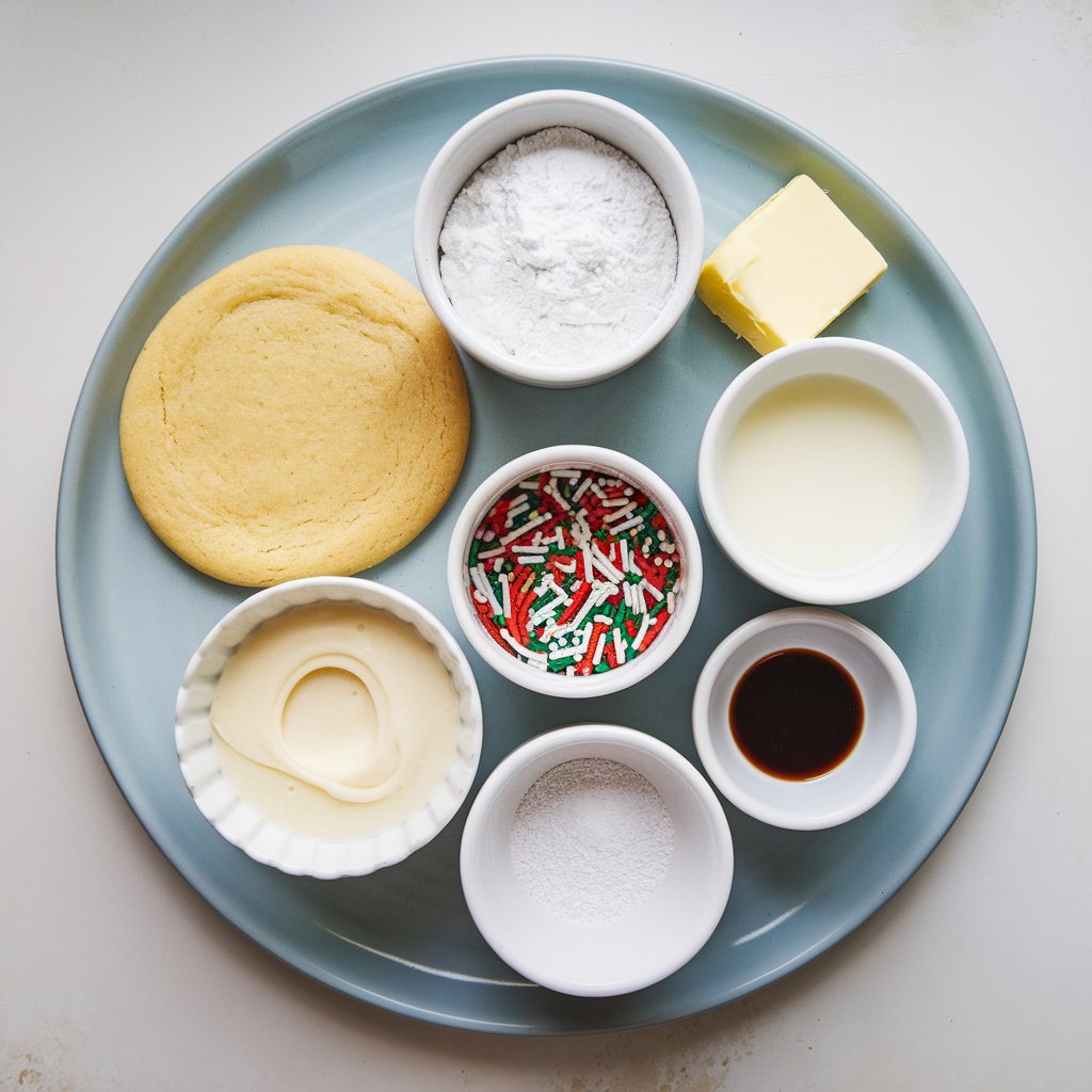 Ingredients for Soft Sugar Cookies with Icing