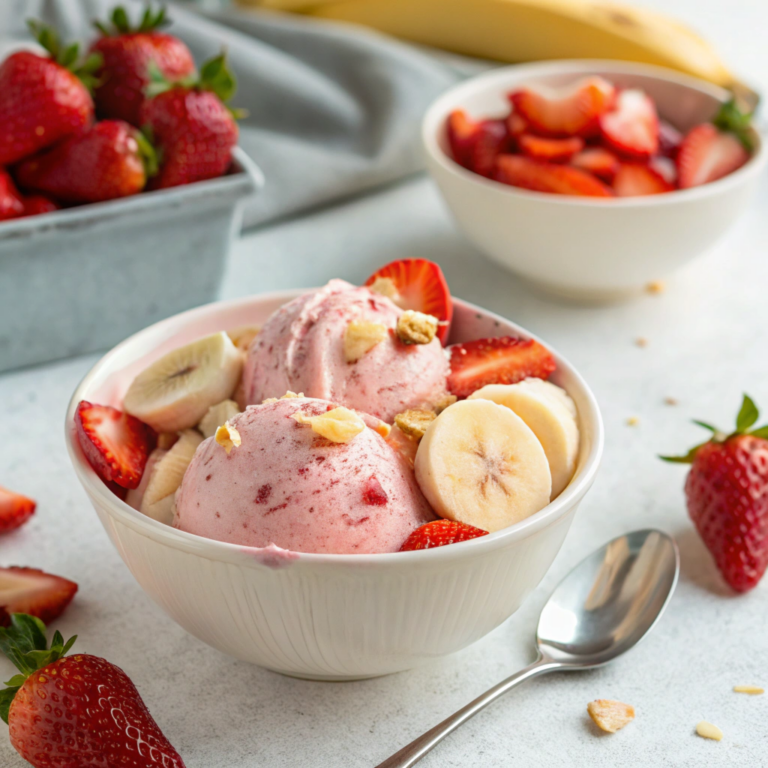 Banana & Strawberry Ice Cream For Breakfast (Nice Cream Recipe)