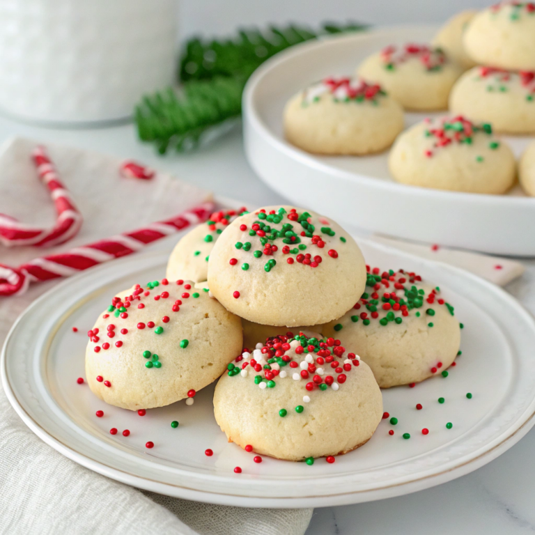 Italian Ricotta Cookies With Christmas Sprinkles