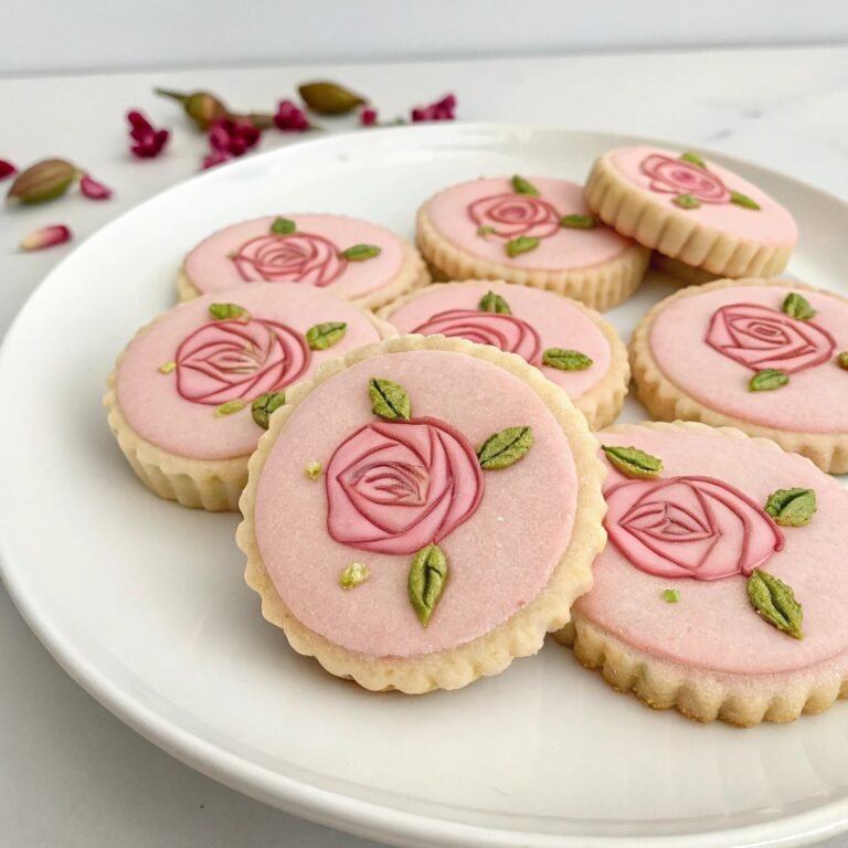 Rose and Cardamom Shortbread Cookies Recipe
