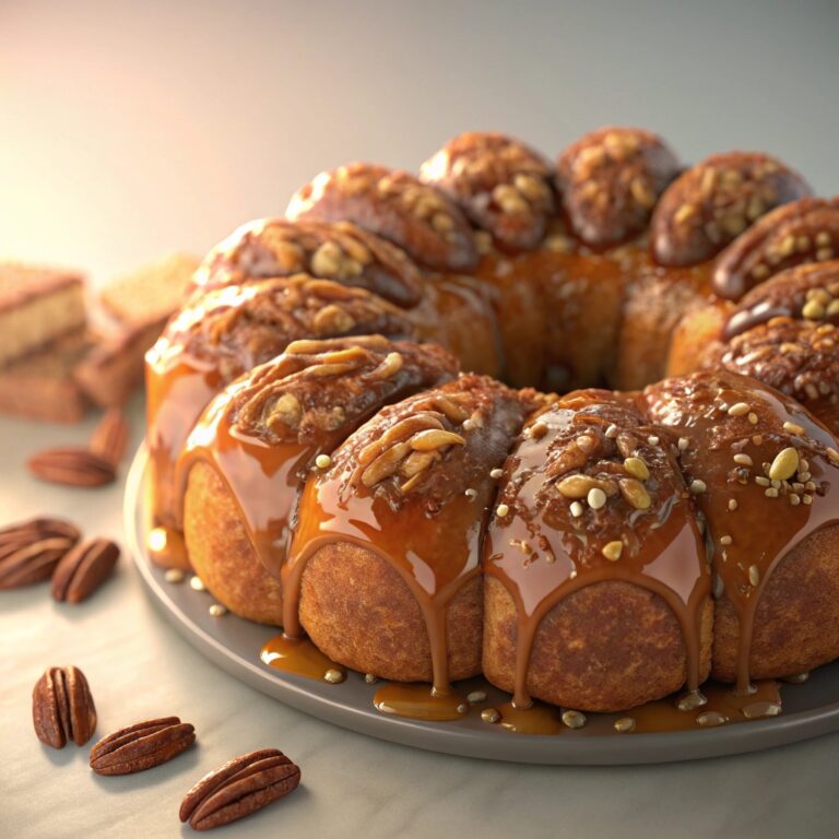 Stuffed Monkey Bread with Pecans & Caramel Recipe