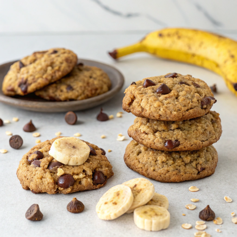 3 Ingredient Banana Oat Chocolate Chip Cookies