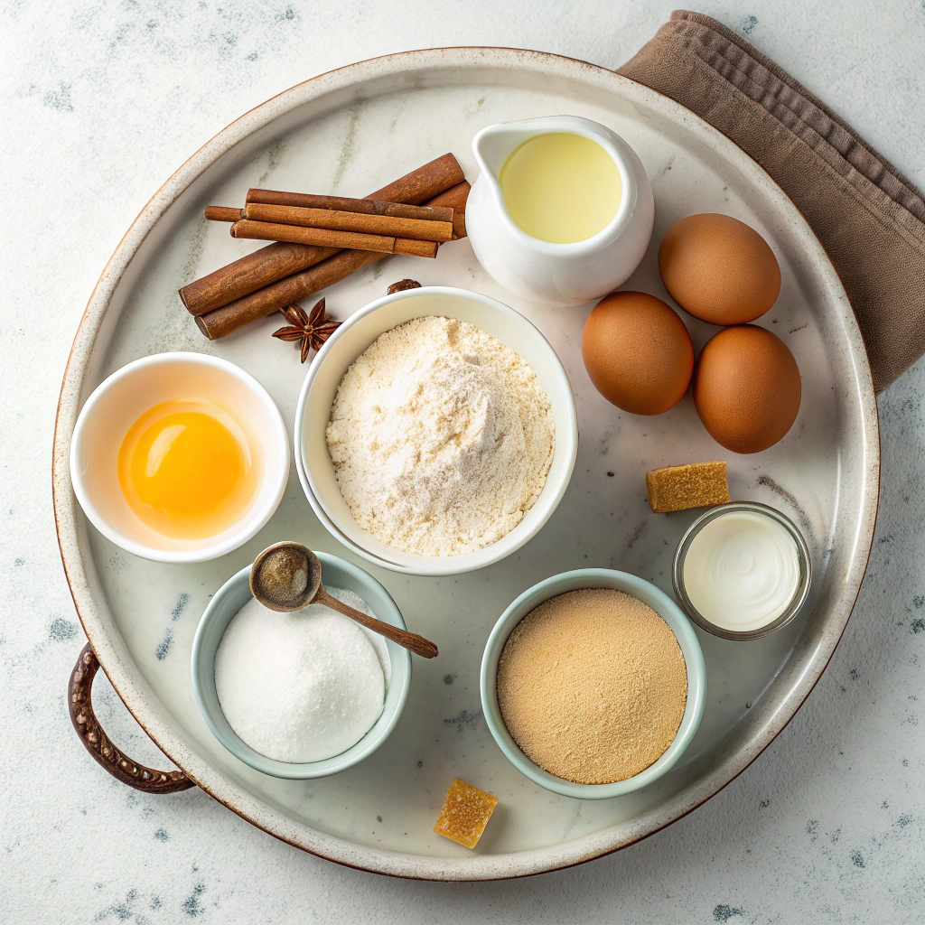 Ingredients for Portuguese Custard Tarts (Pastéis de Nata)