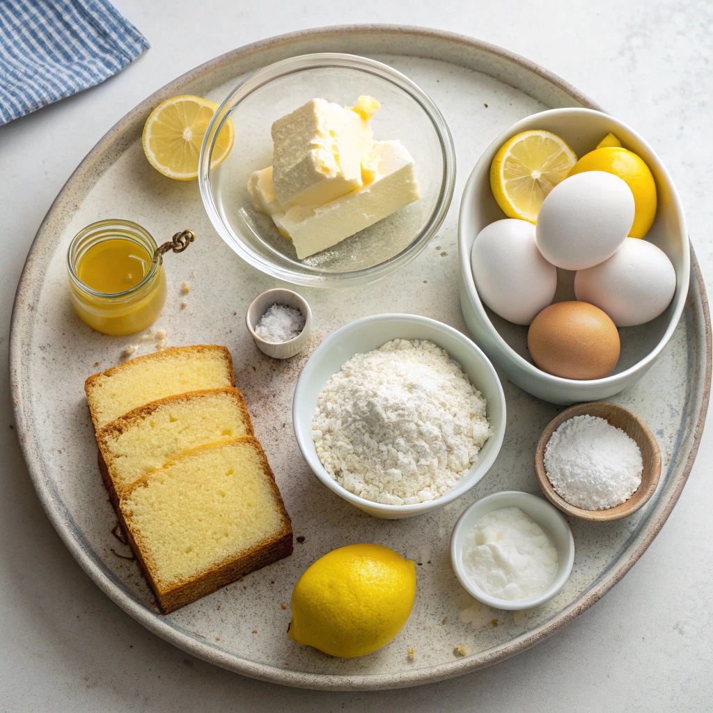 Ingredients for Perfectly Glazed Lemon Pound Cake