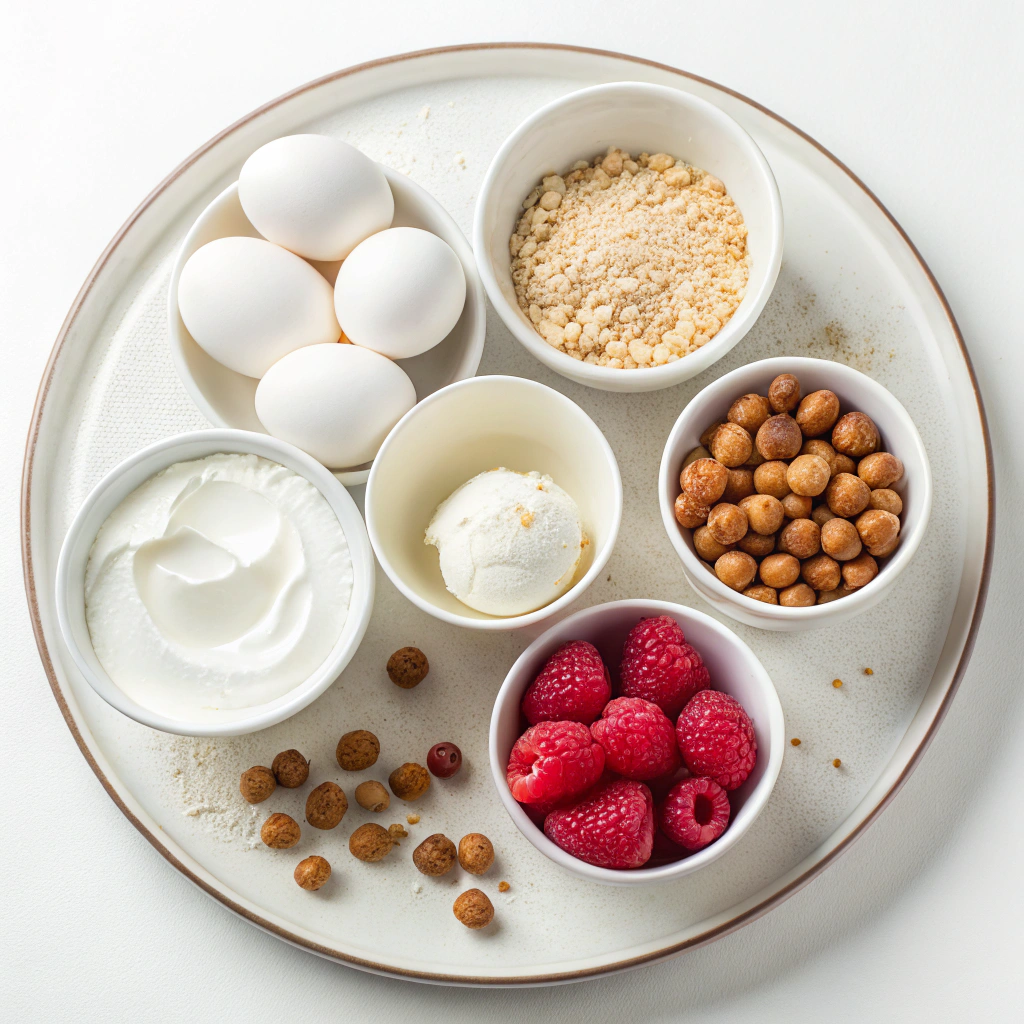 Ingredients for Hazelnut and Raspberry Roulade