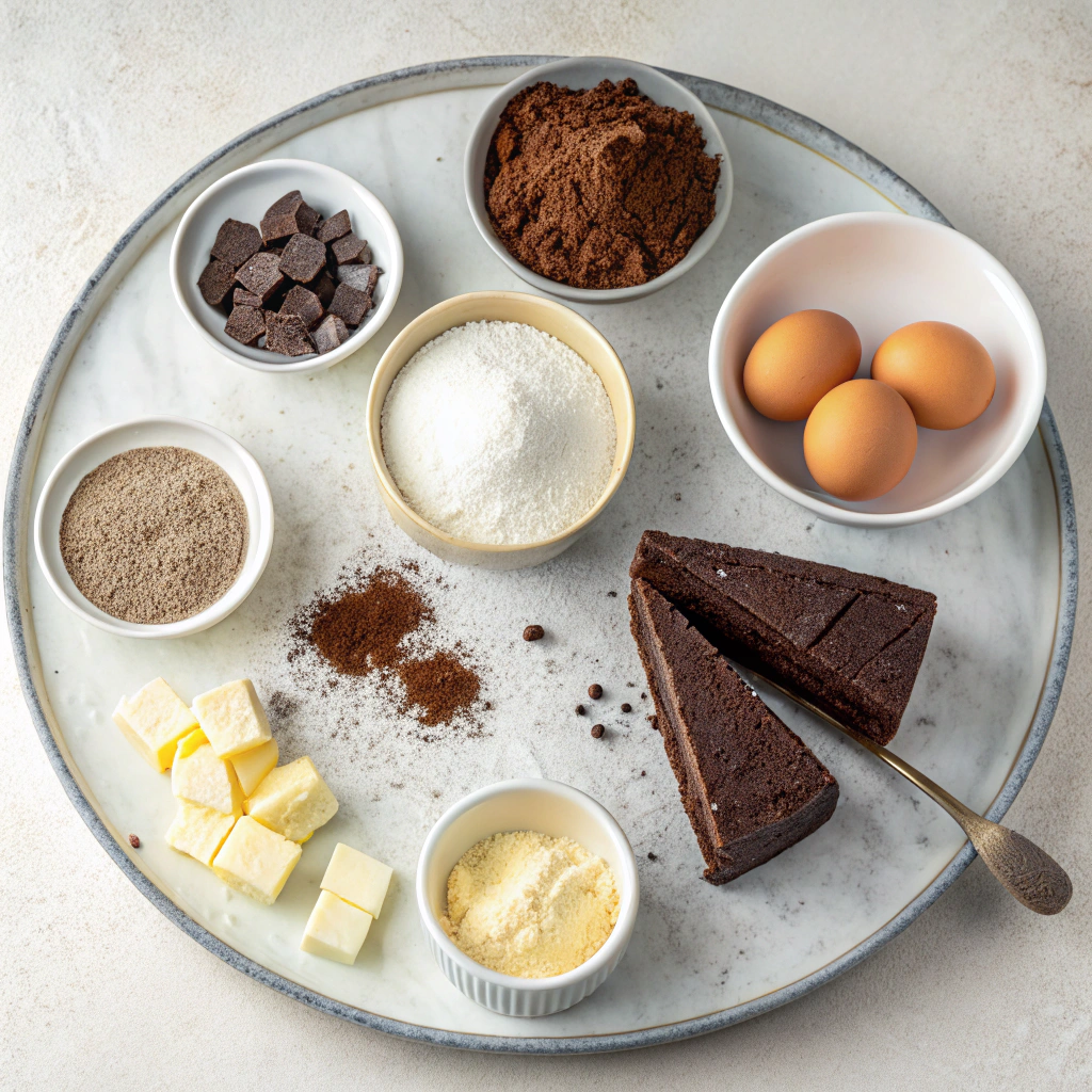 Ingredients for 10-Minute Easy Chocolate Cake (Made in the Microwave)