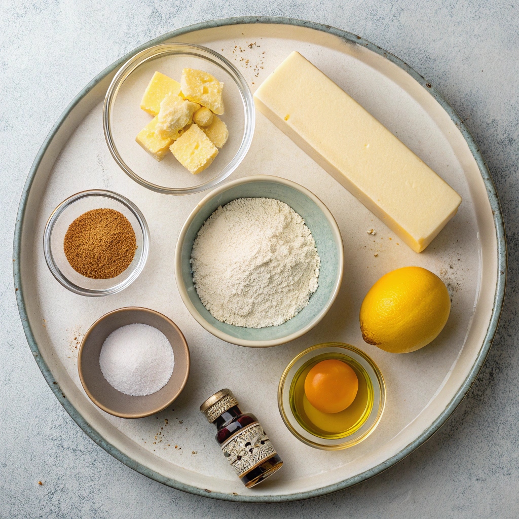 Ingredients for Soft Lemon Cookies With Zesty Lemon Glaze