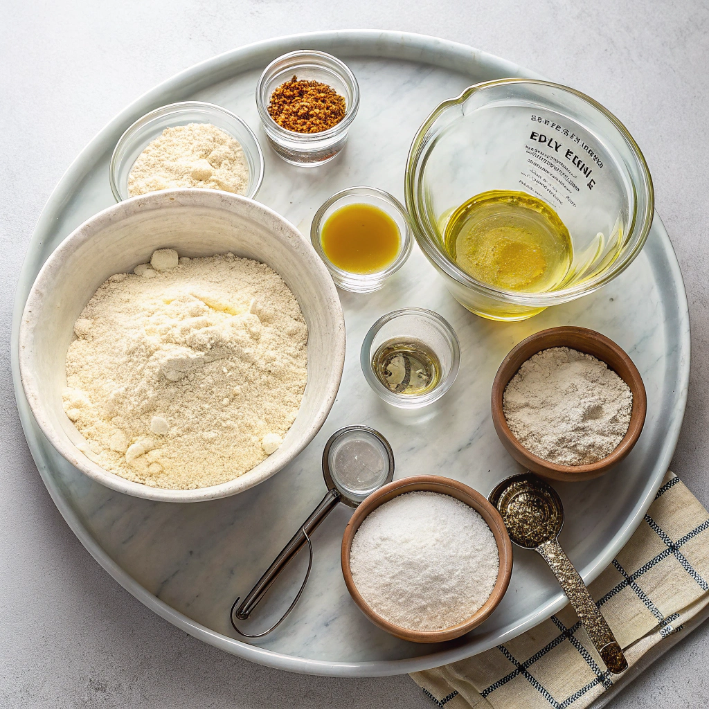 Ingredients for The Simplest Sourdough Pizza Crust