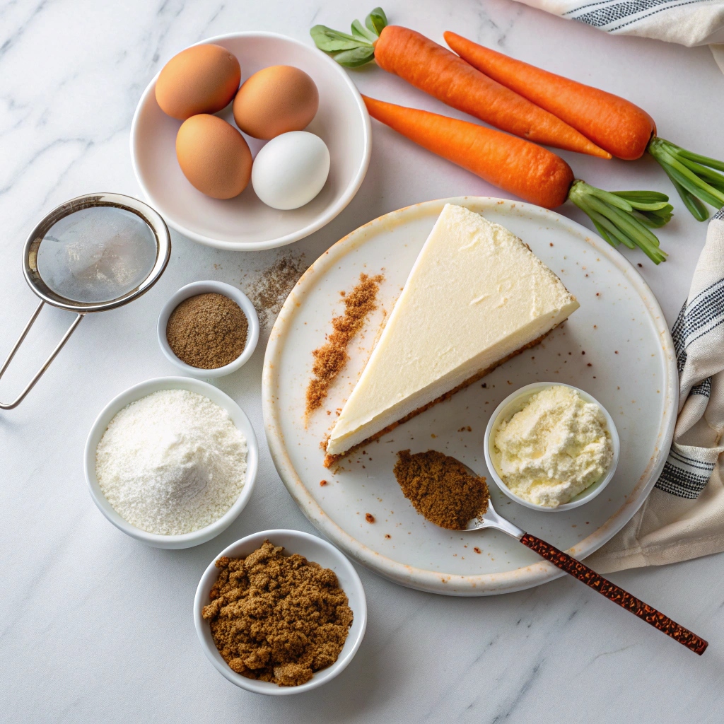 Ingredients for Carrot Cake Cheesecake Roll