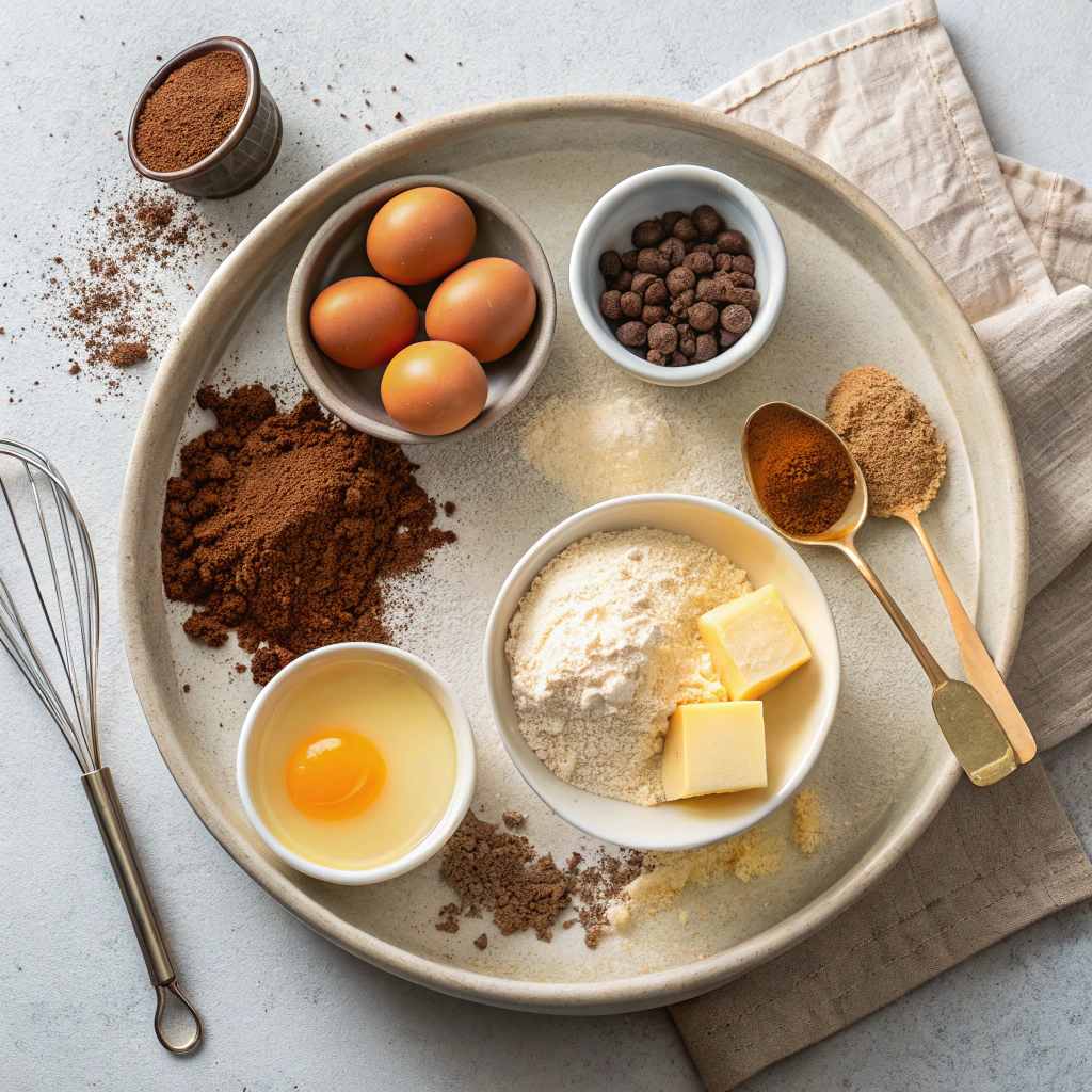 Ingredients for Easy Chocolate Crepes