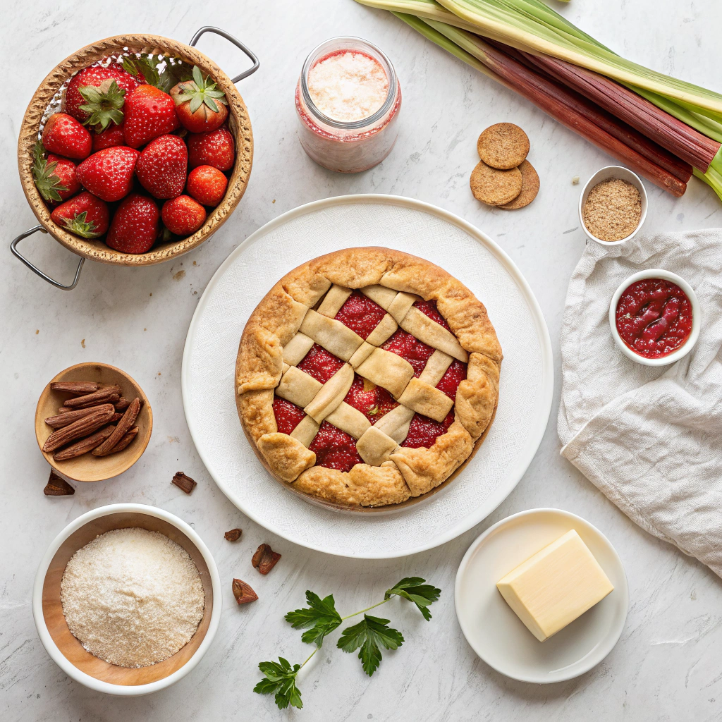 Ingredients for Strawberry & Rhubarb Crostata