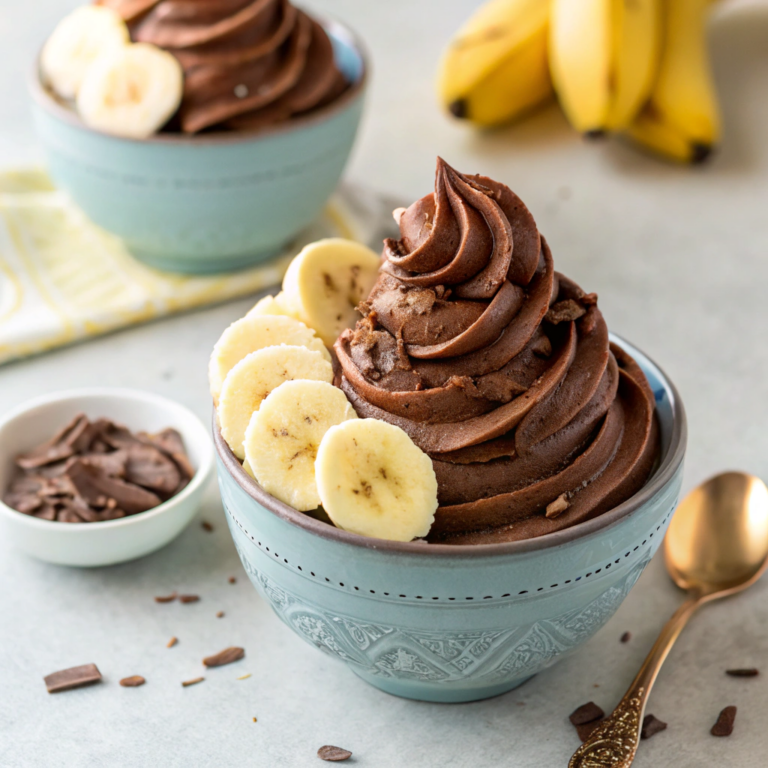 Chocolate and Banana Frozen Yogurt in 5 Minutes (No Machine)