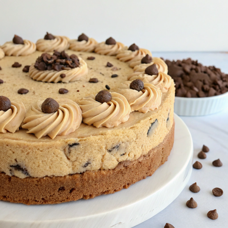 Chocolate Chip Cookie Cake with Buttercream Frosting