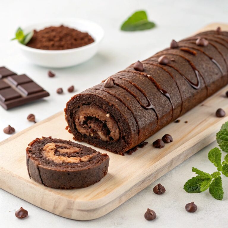 5-Ingredient Flourless Brownie Roll