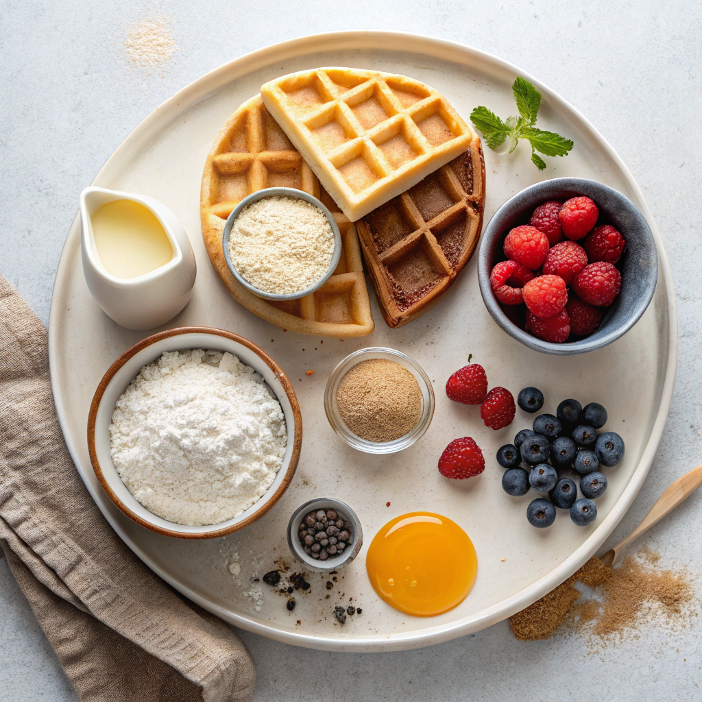 Ingredients for Whole Wheat Waffles (With Wheat Germ)