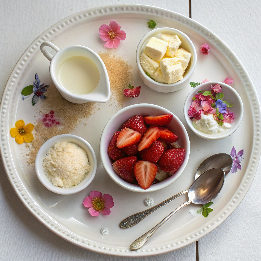 Ingredients for No-Bake Strawberry Cheesecake