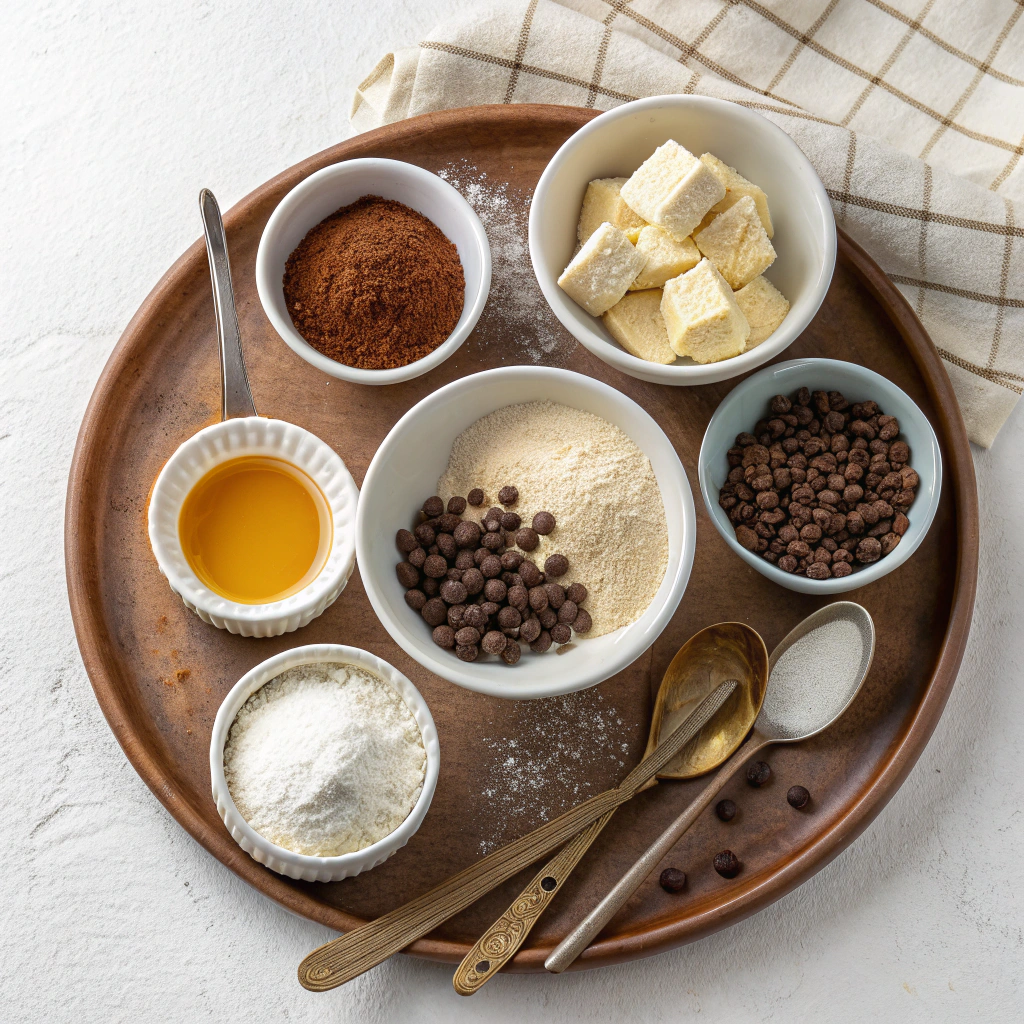 Ingredients for No-Knead Chocolate Bread