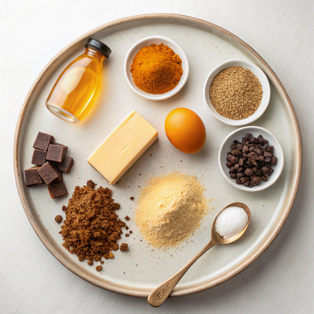 Ingredients for Dark Chocolate and Orange Cookies