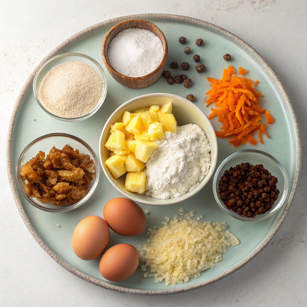 Ingredients for 3-Layer Carrot Cake Made in the Microwave