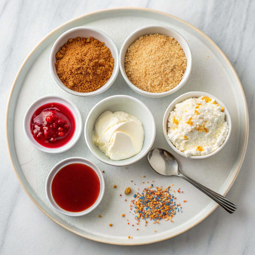 Ingredients for No-Bake Funfetti Cheesecake