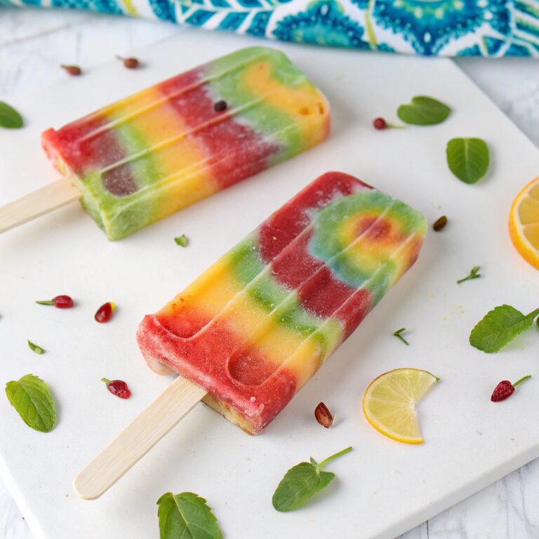 All Natural Tie Dye Popsicle Recipe (No Popsicle Mold Needed!)