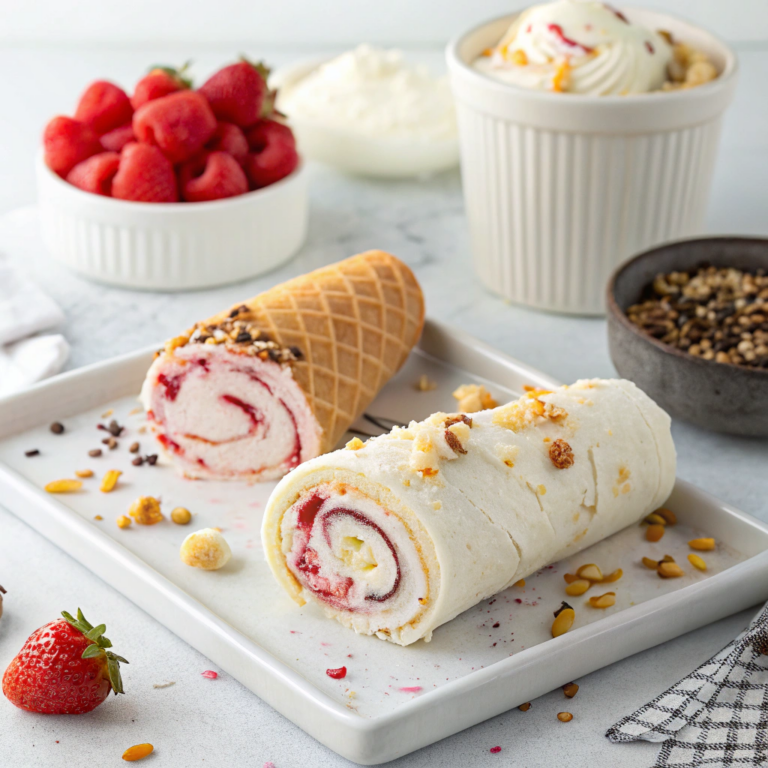 Homemade Rolled Ice Cream with Only 2 Ingredients