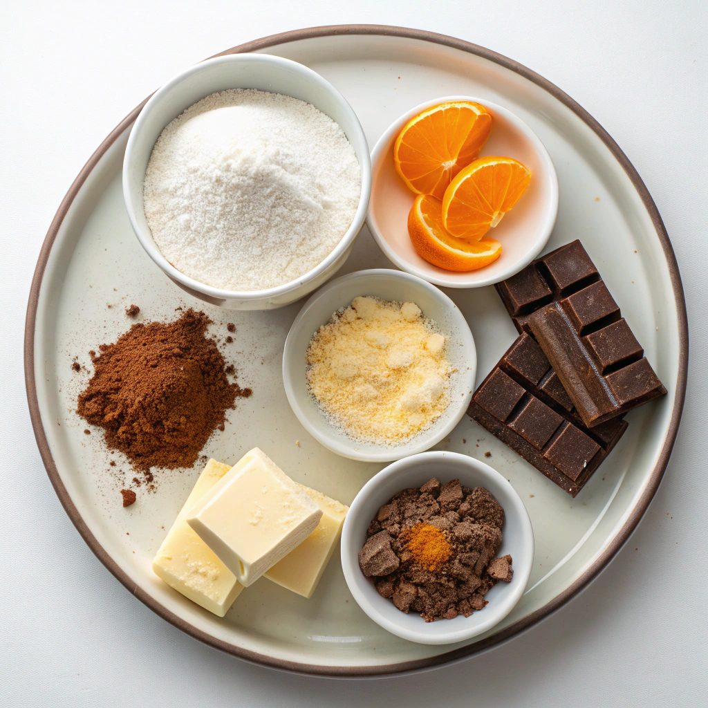 Orange Shortbread with Chocolate Orange Truffle Filling Ingredients