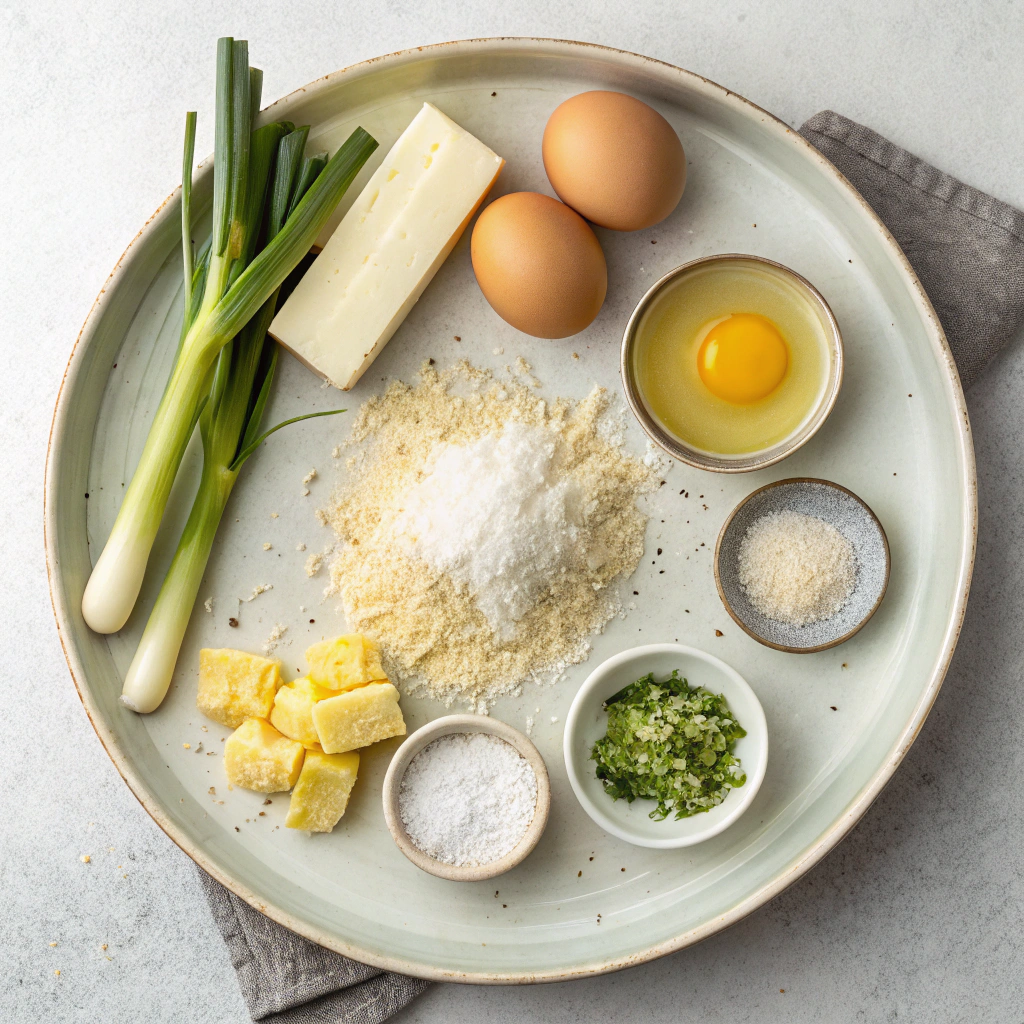 Ingredients for Savory Leek and Gruyere Soufflé