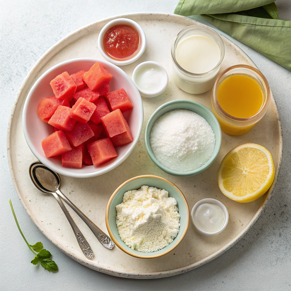 Ingredients for Sicilian Eggless Watermelon Gelato