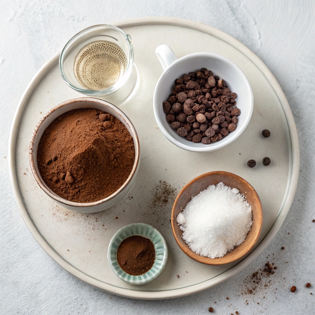 Ingredients for Sinful Chocolate Granita