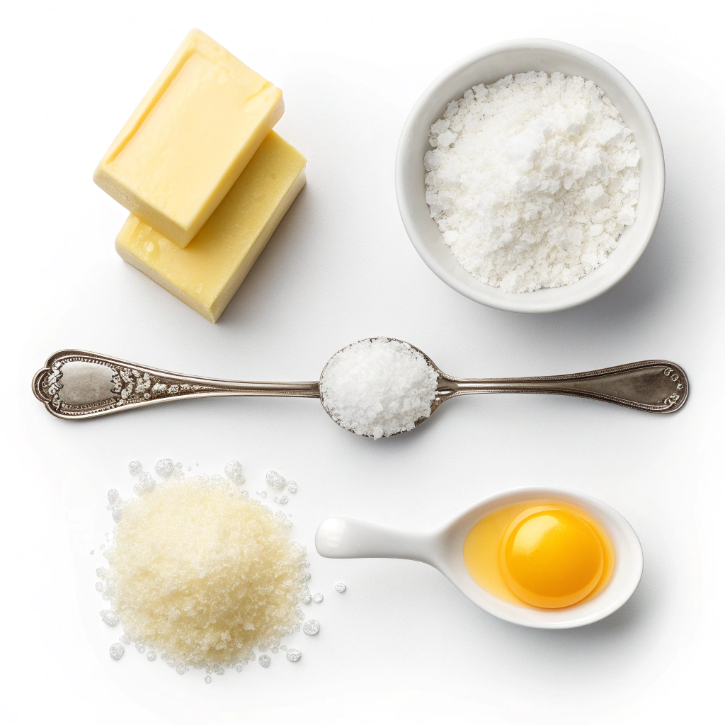 Ingredients for Pâte Sucrée (French Sweet Shortcrust Pastry)