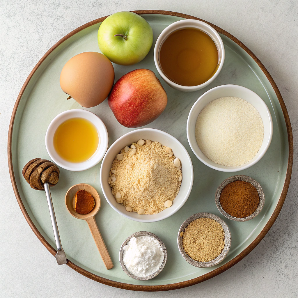 Ingredients for Healthy Almond Flour Muffins with Applesauce