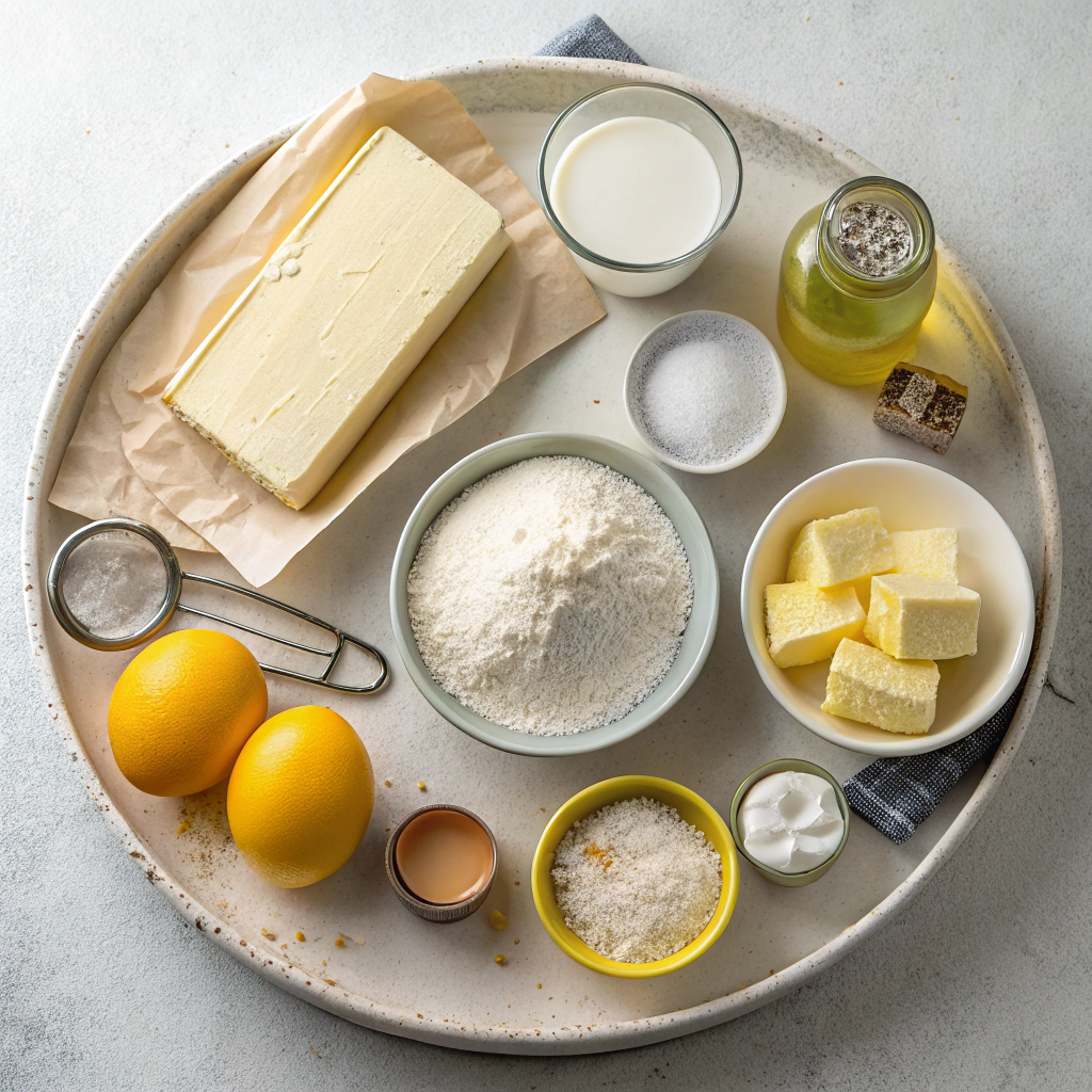 Ingredients for Lemon Cake With Lemon Buttercream Frosting