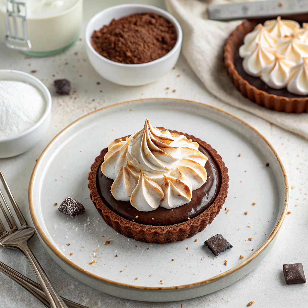 Ingredients for Irresistible Whiskey Chocolate Meringue Tart