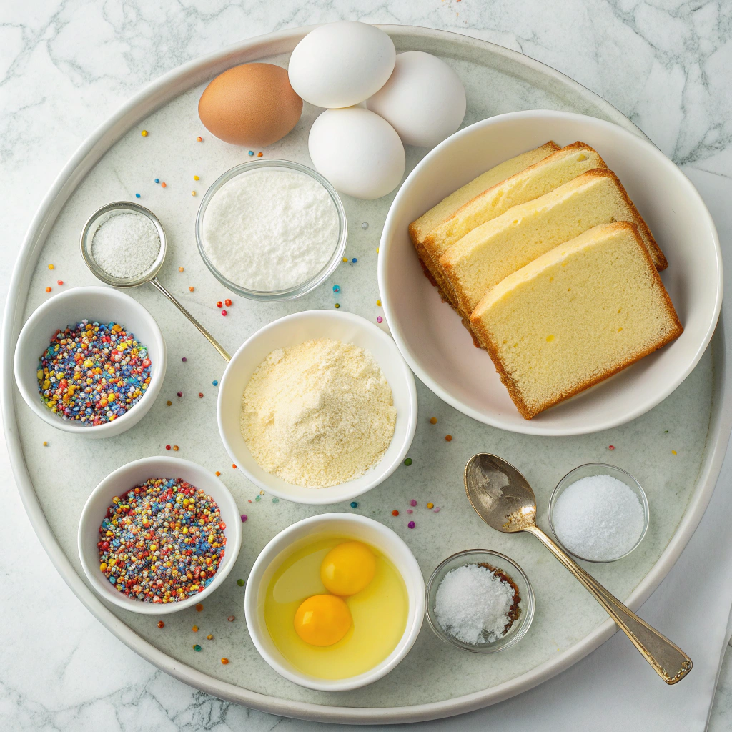 Ingredients for Vanilla Pound Cake with Loads of Sprinkles